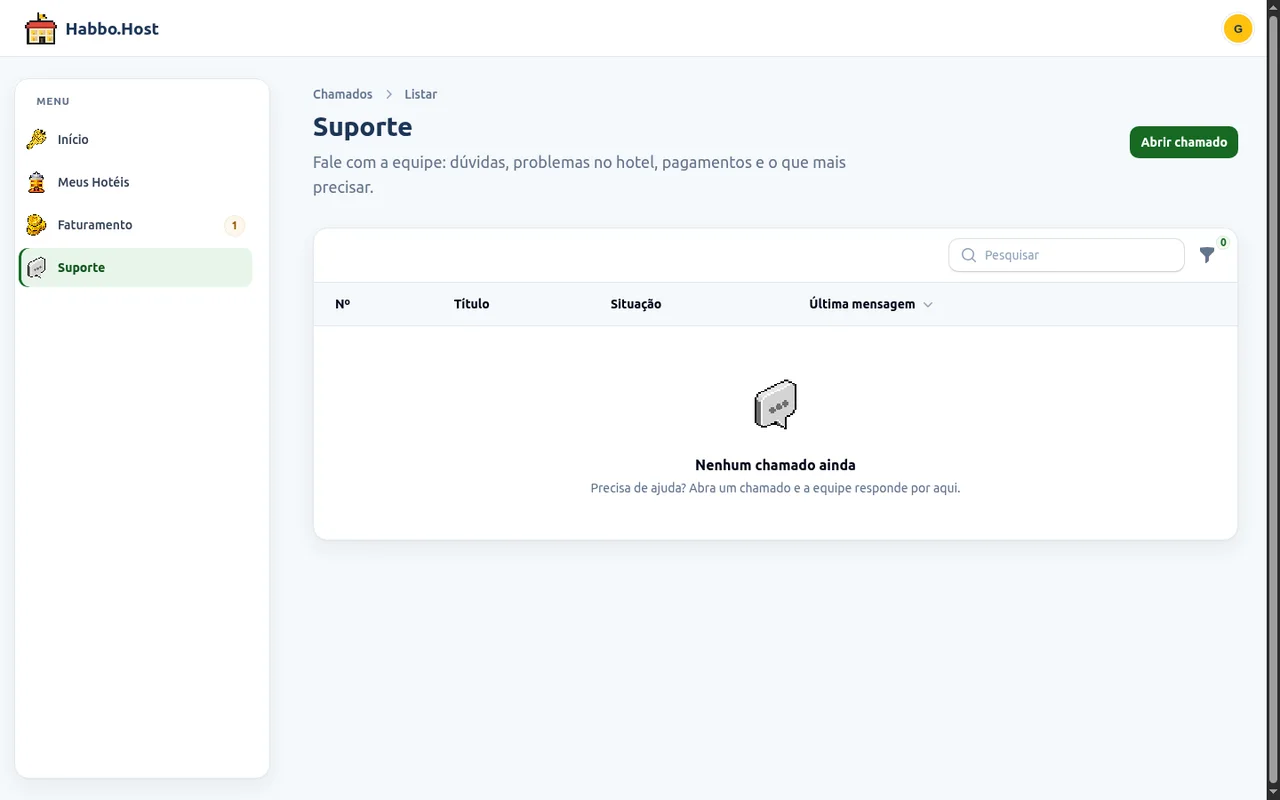 Panel screenshot: Support